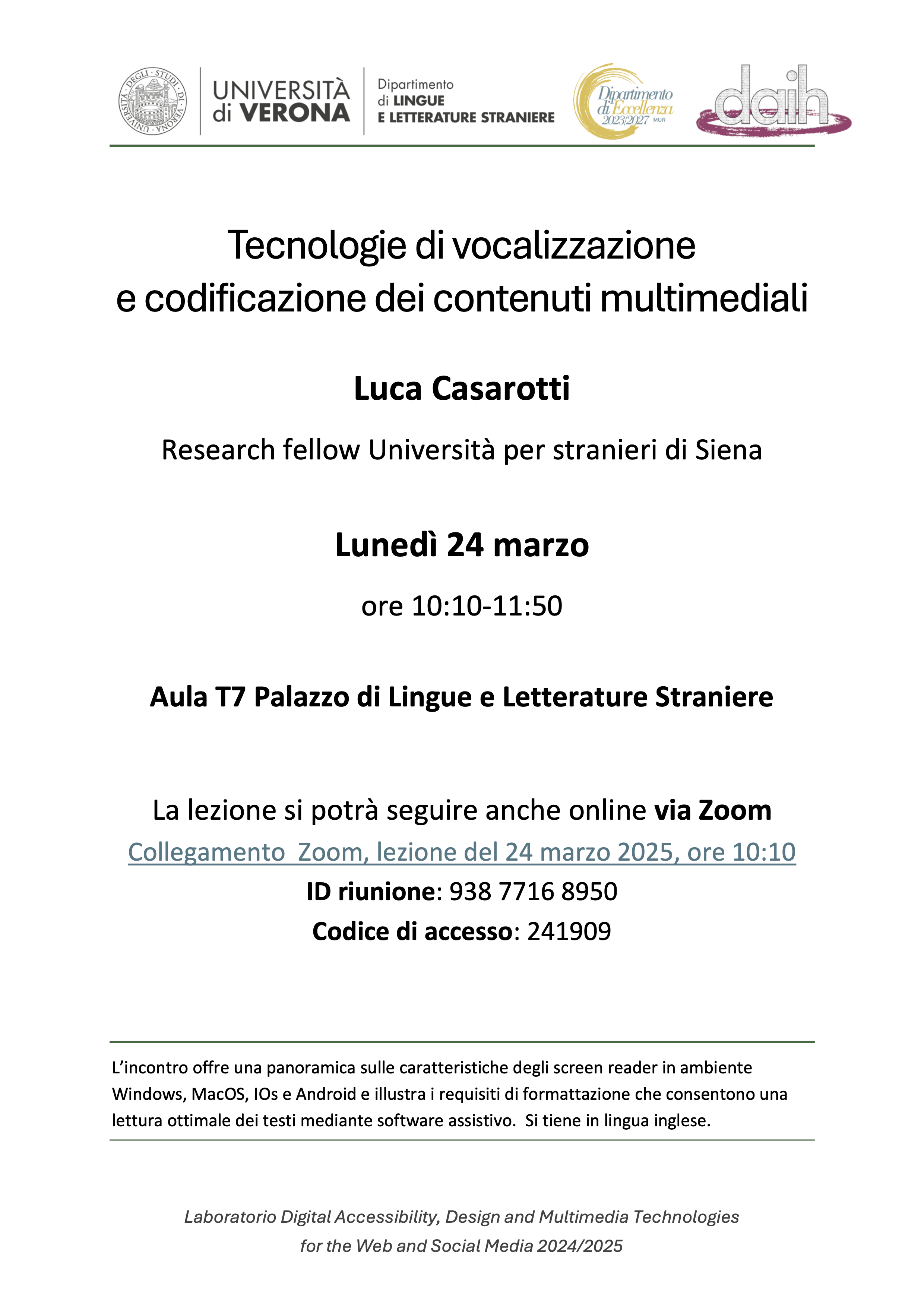 Tecnologie di vocalizzazione e codificazione dei contenuti multimediali
